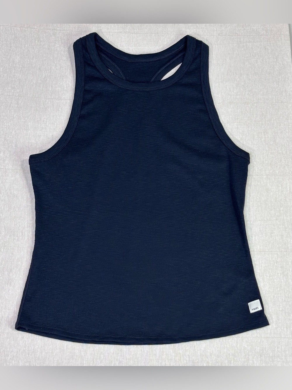 Vuori Ribbed Black Racerback Performance Tank Top Soft Stretch Medium